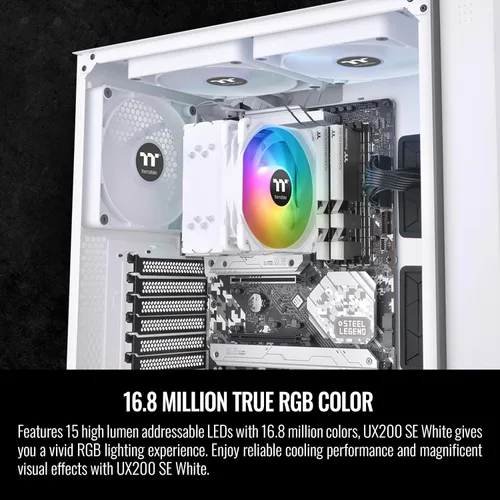 Miniatura 3 de Thermaltake UX200 SE Blanco Placa base 5V Sincronización ARGB 16.8 millones de colores 15 LED direccionables Intel/AM5/AMD (LGA 1851/1700) enchufe