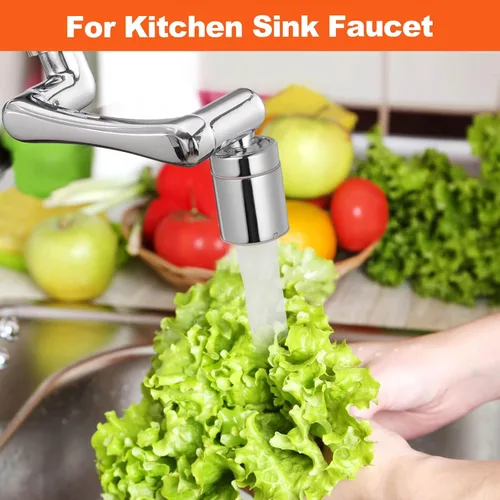 Miniatura 2 de Spurtar Aireador Extensor de Grifo Giratorio de 1440° para Fregadero para Niños Pequeños, 2 Modos de Rociador Cabezal Giratorio de Baño Cocina 1