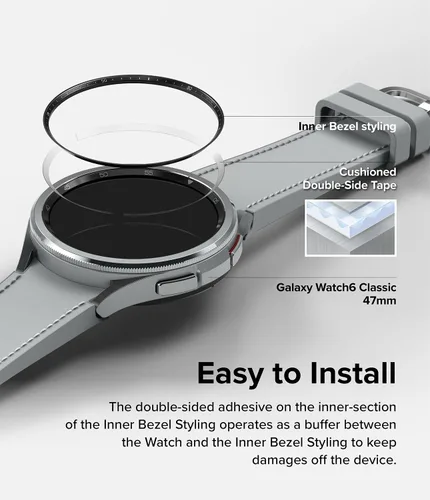 Miniatura 8 de Ringke Estilo de bisel interior [elegante marco de acero inoxidable] compatible con Samsung Galaxy Watch 6 Classic Case (1.772 pulgadas), protector