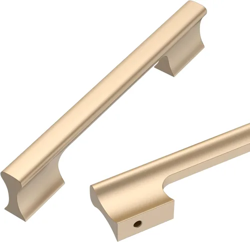 Miniatura 14 de Asidrama - Paquete de 10 manijas de gabinete de cocina color oro cepillado de 3 pulgadas (76mm), accesorios dorados para gabinetes de cocina