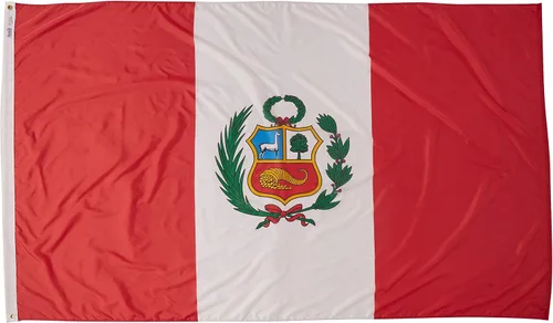 Miniatura 4 de Annin Flagmakers Bandera de Perú fabricada en Estados Unidos según las especificaciones oficiales de diseño de las Naciones Unidas, 4 x 6 pies