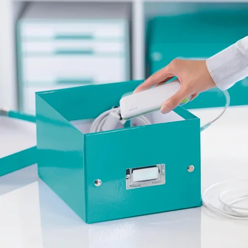 Miniatura 2 de Leitz Caja de almacenamiento A5, rango de clic y tienda 60430001 - Caja de almacenamiento pequeña, blanca A5 Azul (Ice Blue)