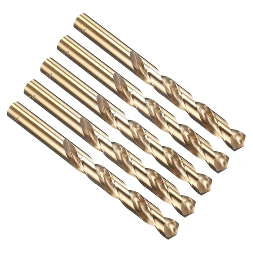 Miniatura 210 de PATIKIL Broca Jobber de 0.039 in, vástago recto M35 cobalto 5% acero de alta velocidad 135° acabado dorado para metal duro de acero inoxidable - 2