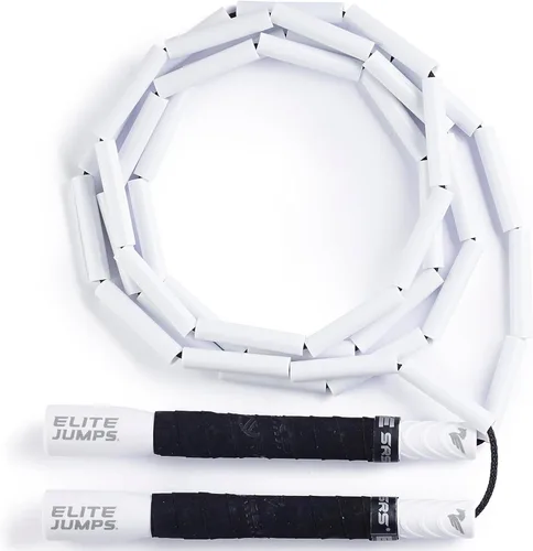 Elite Jumps - Cuerda de saltar con cuentas pesadas - Cuerda de saltar con peso de 6.5 onzas para mujer - Duradero y resistente - Cuerda ajustable de