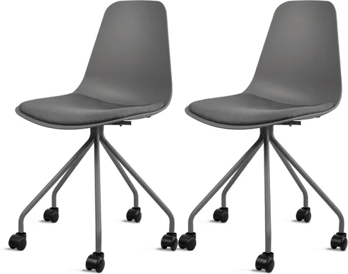 Miniatura 14 de 2xhome Bonita silla de escritorio minimalista Sin brazos, ruedas rodantes, espacio pequeño, diseño delgado Niños, adolescentes, sala de estar