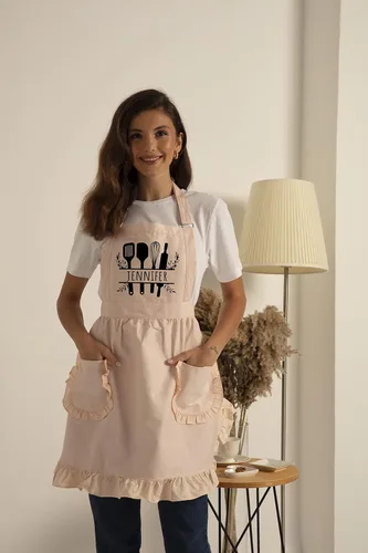 Miniatura 3 de Delantales personalizados para mujeres con bolsillos, delantal personalizado, delantal de cocina de cocina, regalo para mamá, delantal de mujer