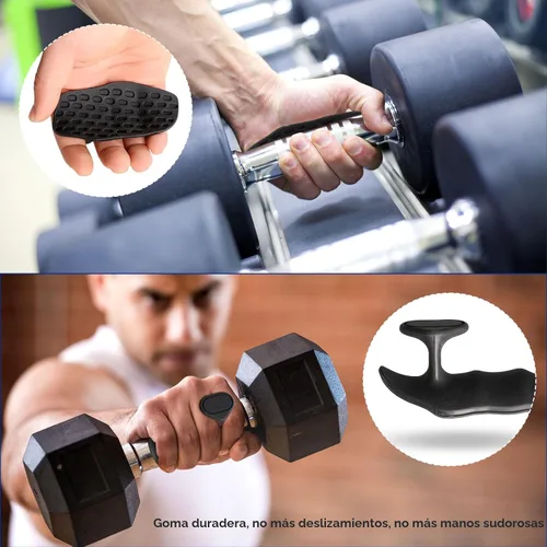 Miniatura 4 de Puños de entrenamiento antideslizantes: guantes protectores de mano ergonómicos de goma para levantamiento de pesas, dominadas, entrenamiento