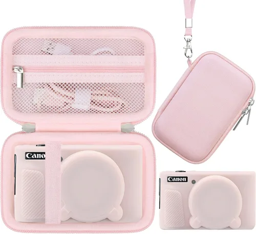 Miniatura 10 de Elonbo Funda para cámara digital Canon PowerShot SX740/SX730, Canon SX740/SX730 HS funda de transporte rígida + funda de silicona suave con cubierta