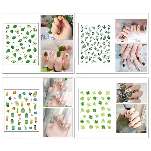 Miniatura 5 de 16 hojas de calcomanías de uñas para niños, lindas calcomanías autoadhesivas para niñas y mujeres, diseños 3D, accesorios de manicura