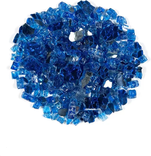Miniatura 11 de MSI Cristal de fuego azul zafiro, rocas de vidrio templado reflectante de brillo de 1/4 de pulgada de alto para chimenea de propano o gas natural
