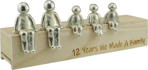 Miniatura 5 de Idea para el 12º aniversario – 12 años que hicimos un adorno de metal familiar – Elige tu combinación familiar (1 niño)