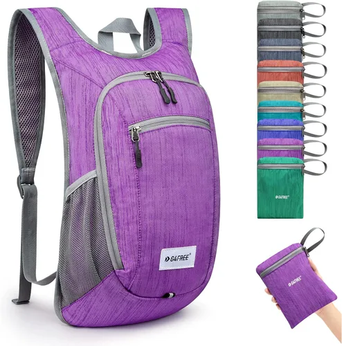 Miniatura 13 de G4Free 10L/15L Mochila para Senderismo Plegable Ligera, Mochila de Día para Caminatas, Pequeña, Viaje al Aire Libre, Bolsa de Hombro Plegable Azul