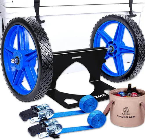Kit de ruedas enfriadoras mejoradas para enfriadores Yeti/RTIC/Igloo con espacio de rueda de hasta 19.8 pulgadas a 12 pulgadas, altura ajustable,