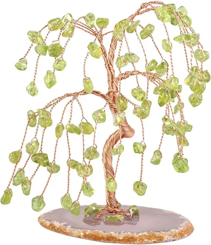 Miniatura 8 de Rockcloud Árbol de cristal de amatista, cuarzo rosa y aguamarina para decoración de oficina en casa, ágata natural, base de geoda bonsái, árbol
