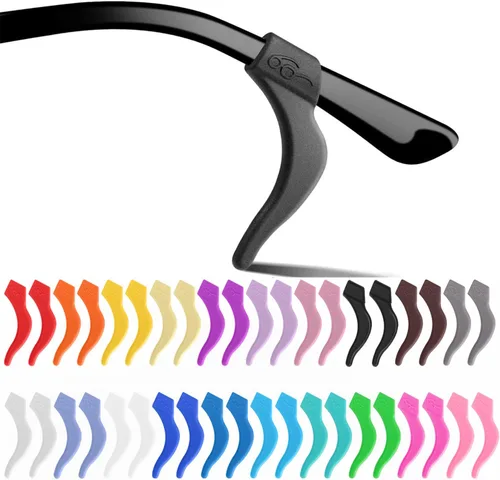 Miniatura 14 de MOLDERP Agarres para Orejas de Anteojos - 21 Pares Antideslizantes para Gafas, Cómodas Puntas de Patillas de Silicona Elástica, Retenedor de Manga