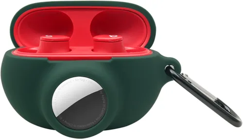 Miniatura 18 de Funda protectora de silicona compatible con Beats Studio Buds Airtag con soporte para Airtag, encuentra tu funda para auriculares, verde aguacate