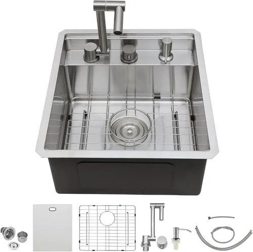 Miniatura 48 de Fregadero de Montaje Bajo de 13 Pulgadas - Beslend 13”x15”x9” Fregadero de Cocina de Acero Inoxidable de Montaje Bajo Calibre 16 Fregadero de Cocina