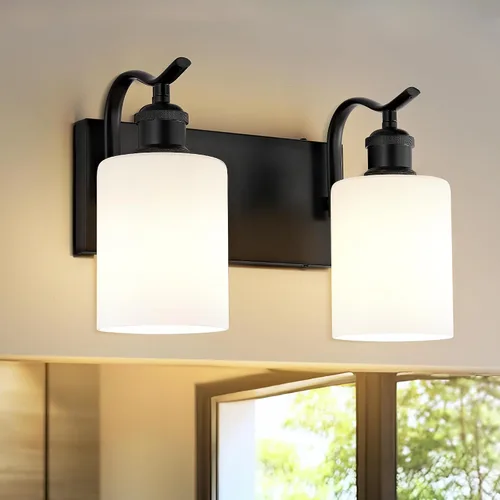 Miniatura 15 de Lámpara de tocador de baño de 3 luces, aplique de pared de níquel cepillado, lámpara de baño moderna con vidrio transparente, VL01BN-3 Níquel