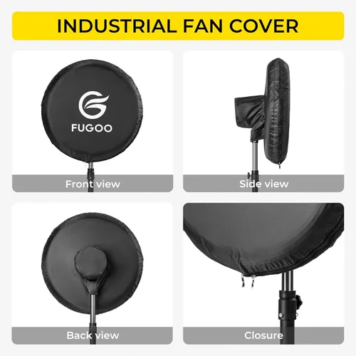 Miniatura 4 de Cubierta de ventilador de exterior impermeable resistente para ventiladores de pedestal y montaje en pared de 30 pulgadas, color negro