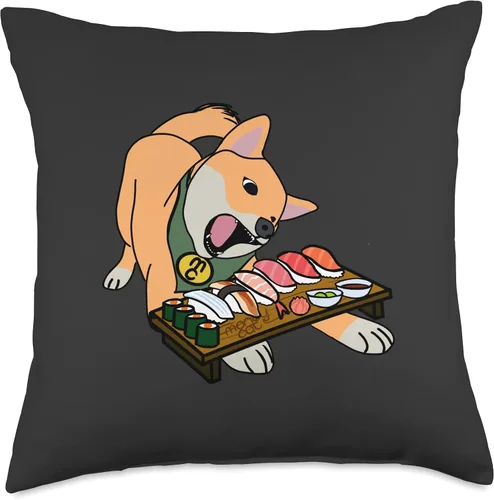 Miniatura 4 de jovy fits Kinako Eating - Almohada de sushi, 16 x 16 pulgadas, multicolor
