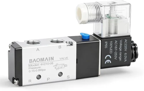 Miniatura 16 de Baomain 4V210-08 AC 220V 5/32" Quick Fitting 2 Posición 5 W Silenciador Base