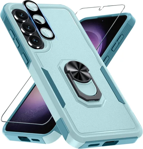Miniatura 20 de Compatible con Samsung Galaxy S24/S25 Funda con Protector de Pantalla de Vidrio Templado, Resistente a Prueba de Golpes de Servicio Pesado Funda