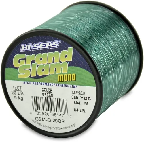Miniatura 47 de HI-SEAS Línea de pesca de monofilamento Grand Slam - Fuerte y resistente a la abrasión en transparente, rosa, verde, azul humo, amarillo Azul ahumado