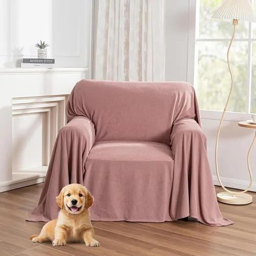 Miniatura 29 de MYSKY HOME Fundas Negras para Sofá Seccional, Fundas de Sofá para Sofá de Dos Plazas, Fundas de Sofá para Perros, Funda de Sofá Lavable, Manta Funda