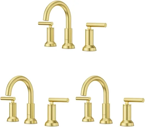 Miniatura 25 de Pfister Capistrano - Grifo de lavabo de baño, centro de 10.2 cm, 2 asas, 3 orificios, certificado NSF, acabado de níquel cepillado resistente a