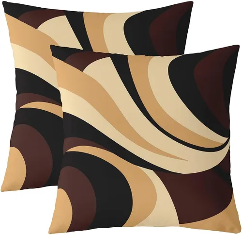 Miniatura 12 de Juego de 2 fundas de almohada abstractas de 16 x 16 pulgadas para niños, niñas, adolescentes, decoración de dormitorio, moderna a rayas, decoración