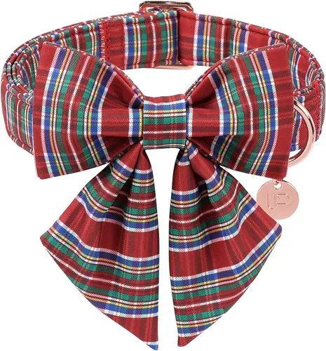 Miniatura 15 de Collar de Navidad para perro con pajarita, collar de Navidad para cachorros, hembras, machos, perros o gatos, collares con lazo con hebilla de metal
