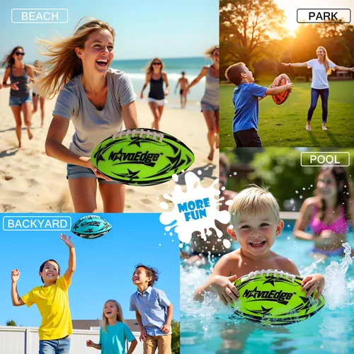Miniatura 5 de Hydro Water Football - 9.25-Inch Mesh Outer with Rubber Bladder for All Ages - Pool, Lake, Beach Play Textured Grip with Real Laces Includes