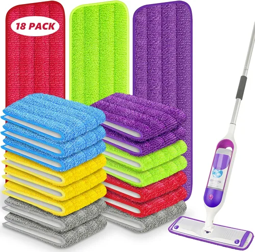 Miniatura 8 de 6 paquetes de almohadillas reutilizables para fregona compatibles con Swiffer PowerMop, almohadillas de microfibra para suelos de madera, repuestos