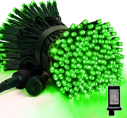Miniatura 35 de LAMPHOME - Cadena de luces LED de 500 luces para exteriores, 46 pies, con 16 modos, luces impermeables verdes, rojas y rojas-verdes agrupadas