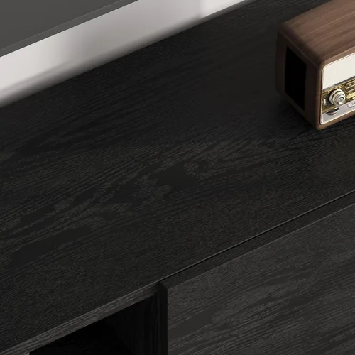 Miniatura 5 de GarveeHome Soporte de TV industrial para 80 pulgadas, moderno centro de entretenimiento con 2 cajones, gabinete multimedia de madera con patas