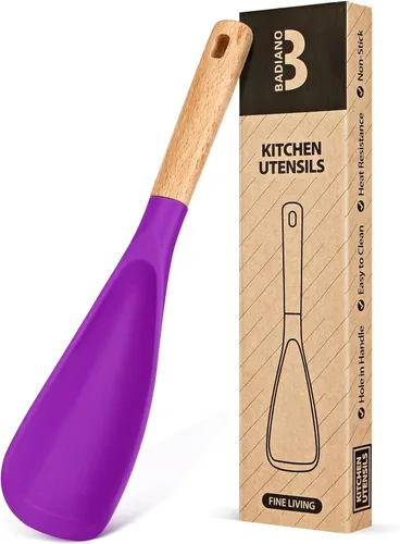 Miniatura 13 de Cuchara de cocina para utensilios de cocina antiadherentes, ideal para cocinar y servir silicona mate resistente sin BPA, cuchara con mango de Azul