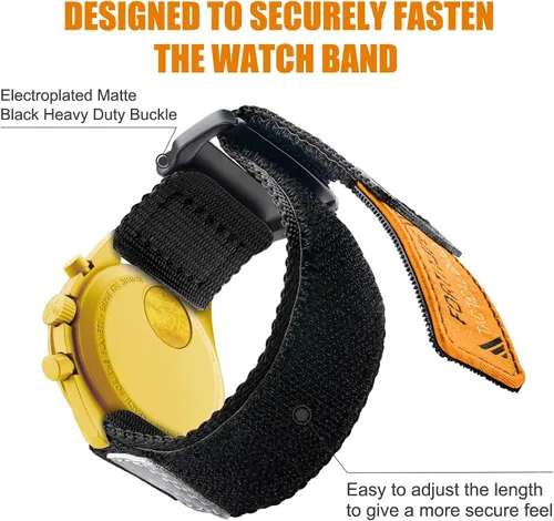 Miniatura 4 de Ritche Correa de nailon de liberación rápida de 0.78 pulgadas para hombre, compatible con Omega Speedmaster, Seamaster, Railmaster, Mission to the
