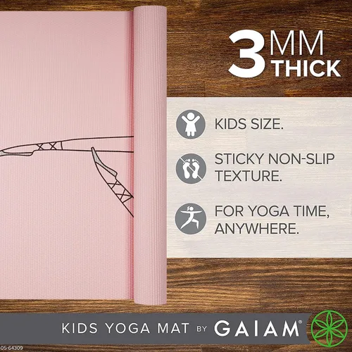 Miniatura 2 de Gaiam Tapete de Yoga para Niños, Tapete de Ejercicio, Yoga para Niños con Estampados Divertidos - Tiempo de Juego para Bebés, Niños Pequeños Activos