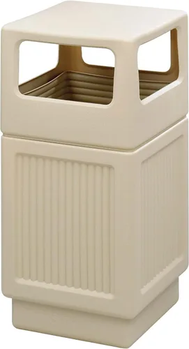 Safco Canmeleon - Bote de basura comercial, 38 galones, para uso en interiores y exteriores, duradero y resistente a la intemperie, color marrón