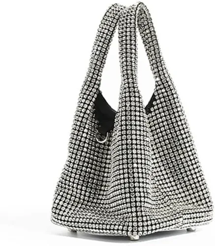 Miniatura 3 de Tngan Bolso de hombro con diamantes de imitación y purpurina para mujer, bolso cruzado para fiesta de noche, baile de graduación, banquete