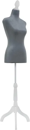 Maniquí de torso maniquí con soporte para maniquíes de altura ajustable, cuerpo femenino, muestra mujeres para coser trípode de madera, base de