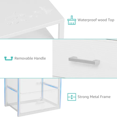 Miniatura 8 de BOLUO Cajones de armario blancos con estante abierto para organizadores de armario y almacenamiento de dormitorio, dormitorio, moderno, grande