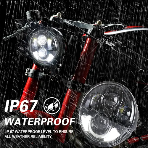 Miniatura 5 de SKTYANTS 5 3/4" Faro delantero LED de 5.75 pulgadas para motocicleta con cuernos blancos DRL y carcasa de 14.6 cm para Sportster Softail Dyna Shadow