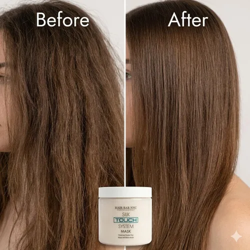 Miniatura 3 de Hair Bar NYC Silk Touch System - Mascarilla suavizante para el cuidado de queratina con proteína de queratina pura, biotina y aceites naturales