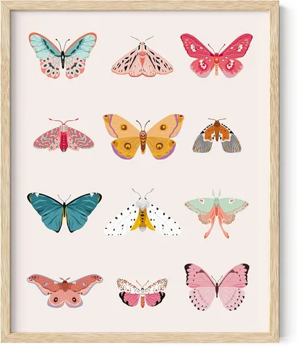 Miniatura 16 de HAUS AND HUES Arte de pared de mariposas: carteles estéticos para habitación, decoración de pared amarilla, sin marco, 12 x 16 pulgadas Mariposas
