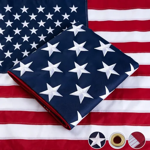 Miniatura 10 de FLAGWIN Bandera estadounidense de 12 x 18 pulgadas para barco, bandera náutica de yate de Estados Unidos con 50 estrellas bordadas, nailon Bandera