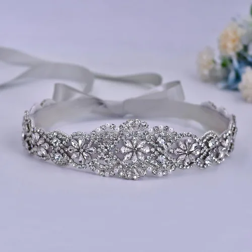 Miniatura 24 de azaleas Cinturón de boda fino de cristal para mujer, cinturón de novia para boda, dama de honor, accesorios de vestido de niña de las flores, 16