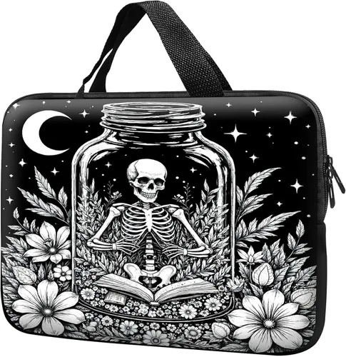Miniatura 23 de Funda para laptop con asa de 10 pulgadas, impermeable, diseño de lentes de sol de alpaca, funda para computadora compatible con MacBook Air, Pro