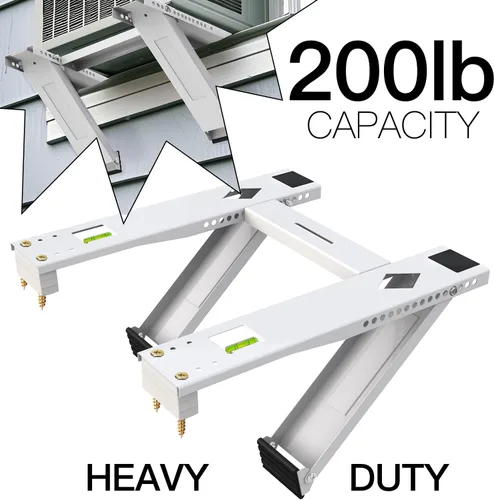 Miniatura 2 de Soporte de aire acondicionado de ventana de doble brazo, resistente de 200 libras, para unidades de 5000-22000 BTU, unidades de montaje universal