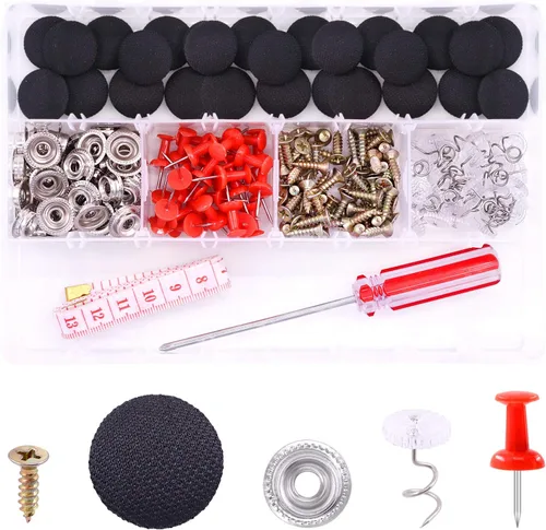 Miniatura 9 de Swpeet Kit de reparación de techo de techo de coche gris de 272 piezas con remaches, cosas y herramienta de instalación, pasadores de falda de cama